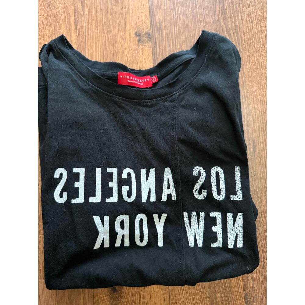 n:PHILANTHROPY Midnight Rambler Sandy Black NY LA T-Shirt